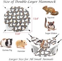 Ensemble de 3 hamacs suspendus pour petits animaux, tunnel et lit, tapis de nid chaud, accessoires de cage pour petauh, furet, cochon d'Inde