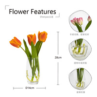 Tulipes transparentes en forme d'œuf, fleurs artificielles aquatiques jaunes, roses et oranges pour la décoration commerciale moderne et les mariages