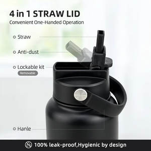 Botella de Agua Aislada Personalizada OEM de 32 oz con Caja, Tapa con Cierre a Prueba de Polvo y Pajita, Frasco de Vacío de Acero Inoxidable para Fitness - Product Image 2
