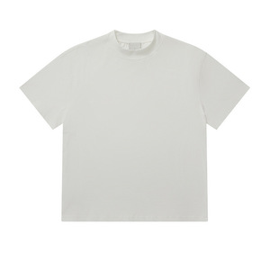 Camiseta de Hombre Marrón con Cuello Simulado, 100% Algodón Peinado, Oversize, Hombro Caído, Color Liso, Casual, Manga Corta, Lisa, Estilo Urbano - Product Image 5