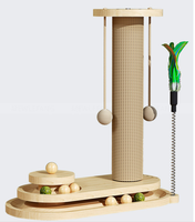 Jouet pour chat en bois beige en gros du fabricant, griffoir pour chat avec cordes en sisal pour l'escalade