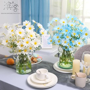 Sıcak sınır ötesi satış küçük papatya tek şube yapay ipek çiçek krizantem kurutulmuş dekoratif çiçek oturma odası için - Product Image 2