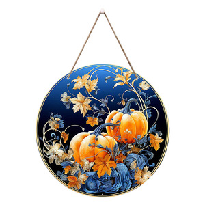 Decoración de pared de madera estilo rústico con calabaza, espantapájaros y hojas de arce para el festival de la cosecha de otoño, en stock. - Product Image 5