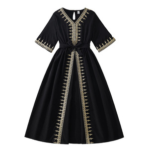 <span class=keywords><strong>Robe</strong></span> midi brodée à manches courtes et taille ajustée pour adolescentes, idéale pour <span class=keywords><strong>le</strong></span> quotidien et les fêtes - Product Image 5