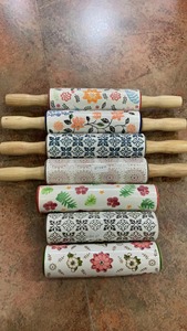 Rodillo de Amasar de Cerámica Pulida Personalizado Bohemian <span class=keywords><strong>Fox</strong></span> Run con Base de Madera - Product Image 5