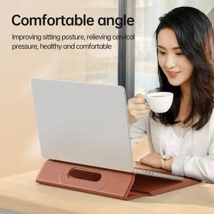 Maletín portátil con asa de negocios de 13-14 ", funda plegable de cuero PU para ordenador portátil, para MacBook Air 13,3 Pro 14 - Product Image 3