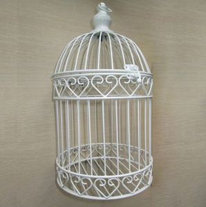 Vente directe d'usine, cages à oiseaux décoratives, bougeoirs, porte-cartes en fil métallique, fournitures de mariage, boîte décorative en fil métallique blanc - Product Image 6