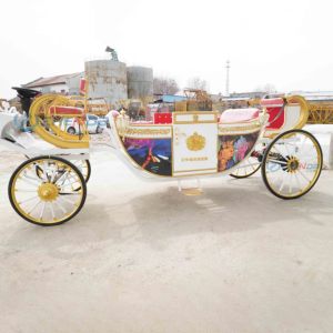 Carruaje Eléctrico de Lujo para Bodas, Sin Techo, Nuevo Producto con 4 Ruedas de Acero, Utilizado para Recorridos Turísticos Reales y Carretas Tiradas por Caballos - Product Image 3