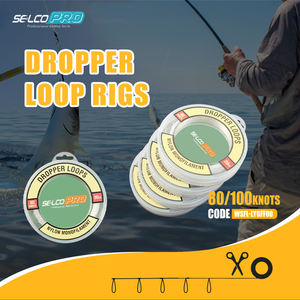 Rigues <span class=keywords><strong>de</strong></span> pêche Selco Dropper Loop pré-nouées <span class=keywords><strong>avec</strong></span> <span class=keywords><strong>ligne</strong></span> <span class=keywords><strong>de</strong></span> leader en monofilament <span class=keywords><strong>de</strong></span> nylon à nœuds multiples - Product Image 3