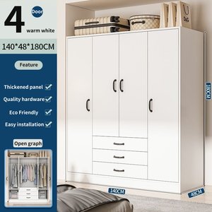 Armario de dormitorio de diseño <span class=keywords><strong>interior</strong></span> moderno, fácil instalación de armario de almacenamiento de madera - Product Image 3