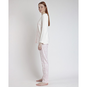 Admas La Vie est Belle mujer Pijama Manga larga hai mảnh áo ngủ đàn hồi thắt lưng thoáng khí Spandex in mùa thu - Product Image 2