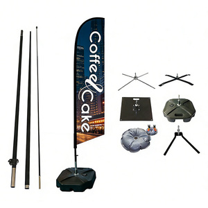 Drapeau publicitaire à installation rapide, forme goutte d'eau, avec base métallique antirouille, pour la vente immobilière - Product Image 5