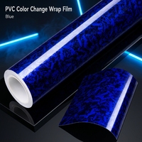 Film d'emballage de voiture en fibre de carbone PVC brillant à changement de couleur autocollant en vinyle 1 an de garantie pour