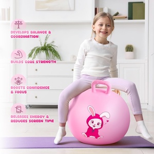 PVC Inflatable Hopper <b>Ball</b> with Handle 15 18 20 22 28 Inch for Kids <b>Bouncing</b> Jumping Garden Hopping Birthday or Christmas Party - Product Image 6