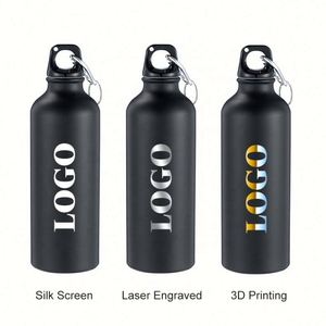 Botellas de Agua Deportivas de Aluminio Personalizables al por Mayor de 400ml/500ml/600ml/750ml de Pared Simple con Mosquetones y Tapas de Rosca Portátiles - Product Image 3