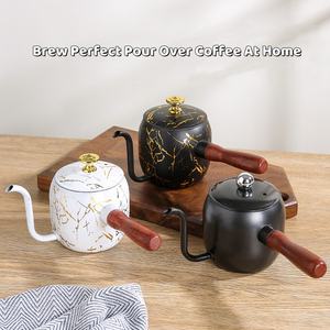 Kingze Outils de café <span class=keywords><strong>Barista</strong></span> de luxe Théière en acier inoxydable Bouilloire à col de cygne Ustensiles de cafetière pour café - Product Image 4