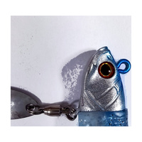 Leurre souple de pêche 105 mm 22 g avec lame rotative dorée et hameçon pour eau salée, pour la pêche au bar, au brochet et en mer