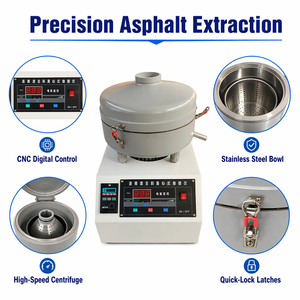 Extractor Centrífugo de Mezcla Asfáltica con Control <span class=keywords><strong>Digital</strong></span>, Probador de Contenido de Adhesivo Bituminoso para Pruebas de Laboratorio en Carreteras - Product Image 3