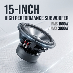 Subwoofer para Auto de Alta Potencia de 15 Pulgadas, <span class=keywords><strong>1500W</strong></span> <span class=keywords><strong>RMS</strong></span>, 3000W Máximo, Cono de Fibra de Carbono, Grado Competición, Altavoz de <span class=keywords><strong>Audio</strong></span> Automotriz - Product Image 1
