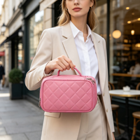 Pochette cosmétique à la mode mignon sac de maquillage en nylon avec étui portable à fermeture éclair pour le voyage