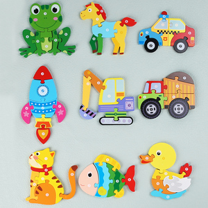 Houten Verkeer Dier Digitale Puzzel Blok Kinderen Baby Blok Puzzel Blok Puzzel Vroege Onderwijs Speelgoed - Product Image 5