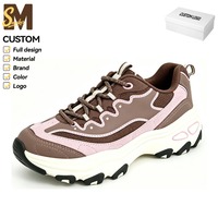 Zapatillas Deportivas Personalizadas, Color Rosa Marrón, Gamuza y Malla, Casuales, de Caña Baja, Unisex, Venta al Por Mayor, OEM, Marca Privada, Logotipo Personalizado, al Por Mayor