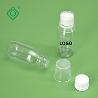 Bouteille de sirop contre la toux en plastique transparent stérile jetable en gros avec gobelet doseur