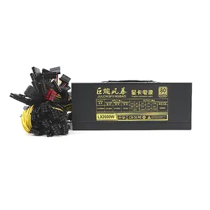 Julongfengבאו 2000w psu שלושה אוהדים שקט 12v atx תמיכה שחורה כרטיס גרפיקה 8 ספק כוח כרטיס גרפי לשרת