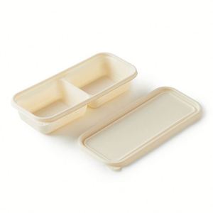 2 <b>Compartment</b> Microwavable <b>Lunch</b> With Cornstarch Features Takeaway Disposable Bento <b>Box</b> Lid - Product Image 1