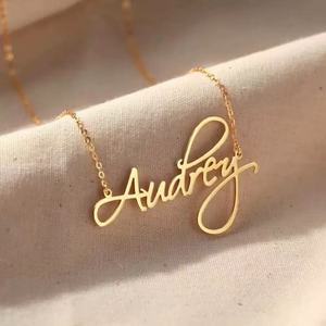 Collana Personalizzata con Nome <span class=keywords><strong>per</strong></span> Donna in Argento Sterling 925 Placcato Oro 14k, Gioiello alla Moda, Regalo Carino <span class=keywords><strong>per</strong></span> Ragazze - Product Image 2
