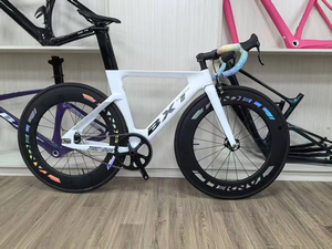 เฟรมจักรยานคาร์บอนไฟเบอร์ BXT สำหรับรถแทร็ค พร้อมล้อหน้า V/Rim 700C Aero ขนาด 88 มม. น้ำหนักเบาพิเศษ รุ่น BXT-Track-045 (เบรกวี) คาร์บอนไฟเบอร์ - Product Image 1
