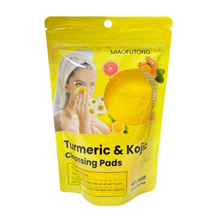 Discos limpiadores de cúrcuma y ácido kójico para el rostro, 20 unidades, con vitamina B5 y C, toallitas exfoliantes faciales - Product Image 1