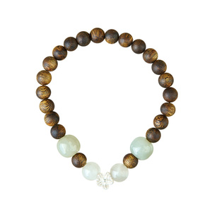 Bracelet artisanal en argent perlé avec pierres naturelles de guérison énergétique, design géométrique polyvalent, accessoire tendance pour cadeau bouddhiste - Product Image 6