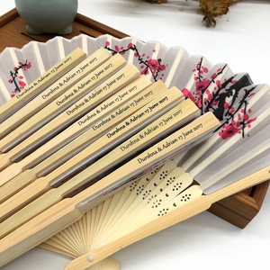 Abanico de Tela Chino-Japonés Económico para Bodas, Personalizado con Caja de Regalo - Product Image 2