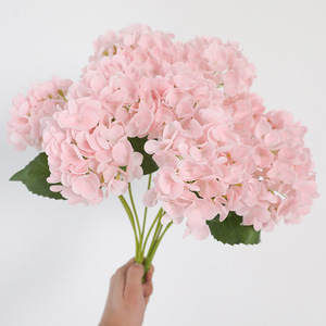 <b>Artificial</b> Hydrangea <b>Bouquet</b> 4 Heads Soft Rubber High Simulation Wedding Home Decoration - Product Image 1