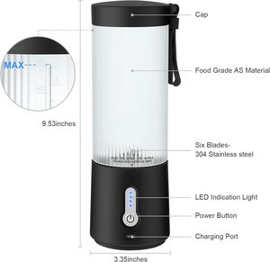 Mixeur de voyage portable coloré en promotion, 500 ml, mixeur électrique <span class=keywords><strong>avec</strong></span> USB, tasse mixeur rechargeable - Product Image 2