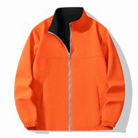 Veste en polaire zippée décontractée pour homme avec col montant pour l'hiver, broderie personnalisée disponible, design réversible sur le devant