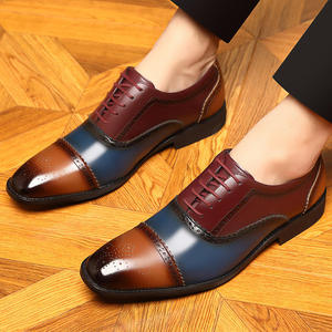 Zapatos Oxford italianos hechos a mano con combinación de tres colores, de alta calidad, vintage, para hombre, con cordones, punta en pico, impermeables, zapatos de vestir y Oxfords. - Product Image 4