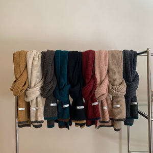 Soft Solid Color Knitted <strong>Scarf</strong> Acrylic Autumn Winter Ins <strong>Korean</strong> Style Warm Cashmere <strong>Scarf</strong> - Product Image 1