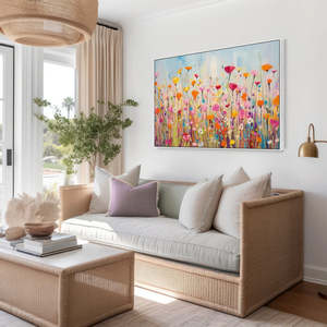 Lớn Sáng Colourful Hoa Handmade Nghệ Thuật Đóng Khung Tường Nghệ Thuật Hiện Đại Trang Trí Nội Thất Textural 100% Tay Sơn Dầu Trên Vải - Product Image 6