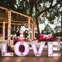 Tube LED géant 3D changeant de couleur Lettres et chiffres néons en PVC pour décoration de mariage Télécommandé