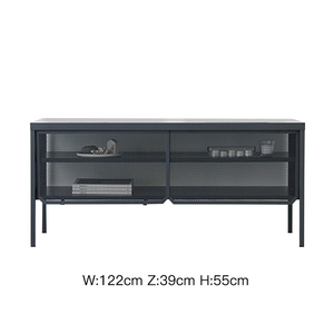 <span class=keywords><strong>Meuble</strong></span> <span class=keywords><strong>TV</strong></span> moderne en métal noir, design <span class=keywords><strong>d</strong></span>'unité <span class=keywords><strong>d</strong></span>'<span class=keywords><strong>angle</strong></span> sur pieds hauts pour salon, <span class=keywords><strong>meuble</strong></span> de rangement latéral - Product Image 2