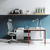 Bureau de direction moderne en bois simple pour PDG, table de patron en panneau écologique de qualité E0