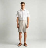 Shorts habillés droits pour homme 2026 en molleton gris clair beige, avec cordon de serrage, écologiques, séchage rapide, respirants, 100 % coton