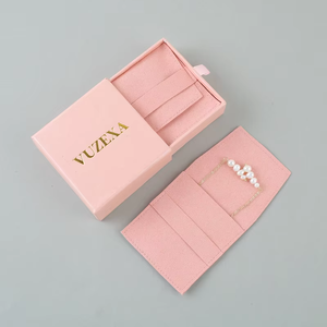 Custom Logo Rectangle Jewellery Packaging Printed Cardboard Drawer Box with Pouch <b>Bag</b> Fashion Jewelry Sliding Packaging - Product Image 3