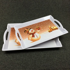 Bandeja <span class=keywords><strong>de</strong></span> melamina con asa, juego <span class=keywords><strong>de</strong></span> <span class=keywords><strong>bandejas</strong></span> <span class=keywords><strong>grandes</strong></span> <span class=keywords><strong>de</strong></span> <span class=keywords><strong>plástico</strong></span> <span class=keywords><strong>duro</strong></span> <span class=keywords><strong>de</strong></span> Navidad - Product Image 2