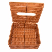 Grand porte-boîte à mouchoirs rectangulaire en rotin PP, texture tressée, facile à nettoyer, organisateur écologique pour table à manger, comptoir de cuisine, étagère