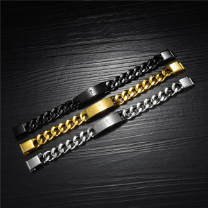 Nuovo Design 2021: <span class=keywords><strong>Bracciale</strong></span> a Catena in Acciaio Inossidabile Placcato <span class=keywords><strong>Oro</strong></span> IP con Ciondolo con Contenuto Biblico per Uomini e Ragazzi - Product Image 2