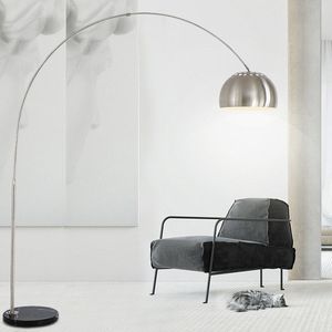 Lampada <span class=keywords><strong>da</strong></span> <span class=keywords><strong>Terra</strong></span> ad Arco con Base in Marmo, Design Moderno Nordico, LED, <span class=keywords><strong>per</strong></span> Soggiorno - Product Image 3