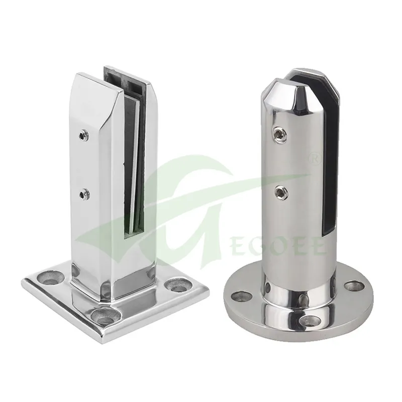 304 316 Edelstahl poliert Glas Wasserhahn Fuß Clip Geländer Treppe Balkon Zaun Boden feste Glas buchse Clip